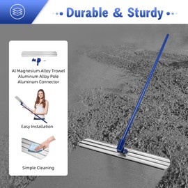 WUSILILU Float Concrete Tools, Aluminum Alloy Concrete Cement Surface Smooth Finish Tool 5.9ft Long Handle Concrete Trowel for Leveling Concrete Pavement Masonry Hand