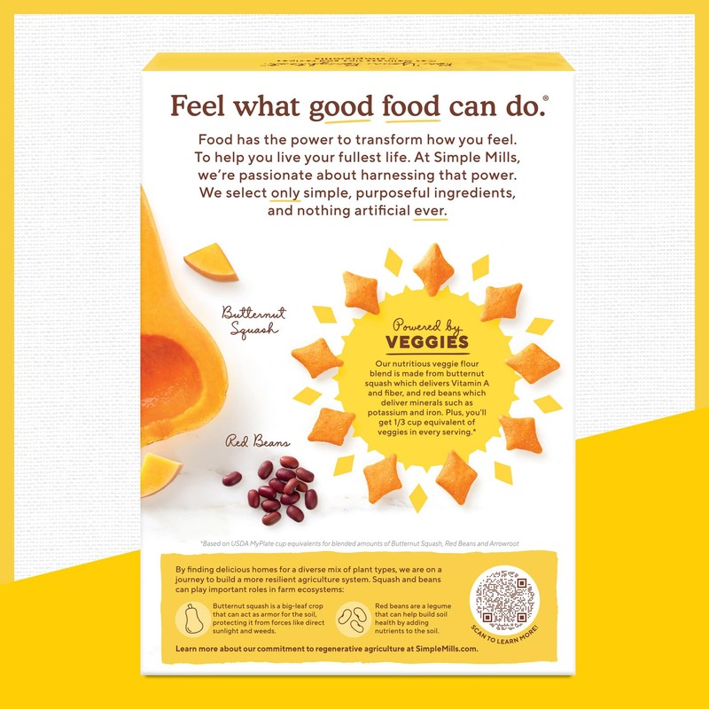 Simple Mills Pop Mmms Cheddar Baked Snack Crackers, Gluten Free,