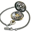 TREEWETO Steampunk Copper Case Skeleton Mechanical Pocket Watch Men's Watches