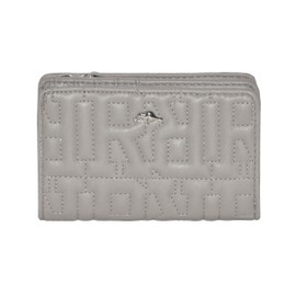 Roots Medium Ladies Clutch Wallet Zip Closure, Womens Bifold Wallet Credit Card Holder, Stylish Design with Stitching Edges, RFID Protection, Money Organizer, Sand