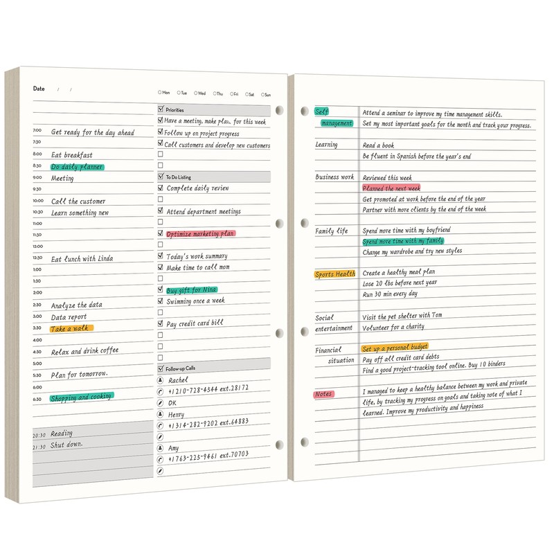 EMSHOI Undated Daily Planner - A4 Large To Do List