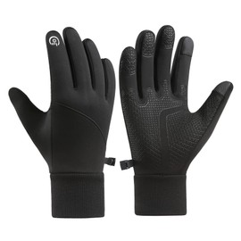 Winter Gloves Men & Women, Touch Screen Gloves Running Gloves Cycling Gloves Driving Gloves, Warm Gloves Waterproof Gloves (Black, S)