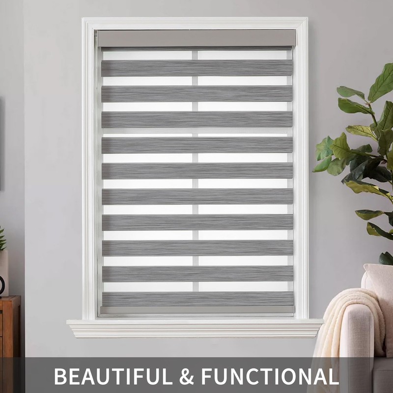 Joydeco Cordless Zebra Blinds (Pro), Dual Layer Light Control Zebra