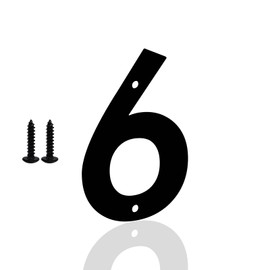 3 Inch Metal House Numbers Letters, Black House Address Letters, Outdoor Mailbox Numbers, Modern Metal Address Number Letter for Homes, Apartments, Farms, Outside (6)