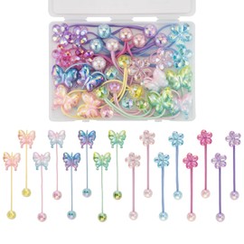 COZYISLE Butterfly Hair Ties, Gradient Color Crystal Hair Elastics with Storage Case