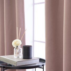Best Home Fashion Thermal Insulated Blackout Curtains - Antique Bronze Grommet Top - Mauve - 52"W x 96"L - (Set of 2 Panels)