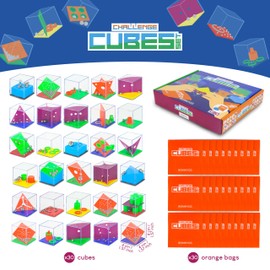 BONNYCO Brain Teaser Puzzles Cubes Kids Party Favors Pack 30. Pinata Goodie Bags Stuffers for Kids 3-5 4-8, Return Gifts for Birthday Party. Mini Puzzle Games, Classroom Prizes, Rewards Stocking