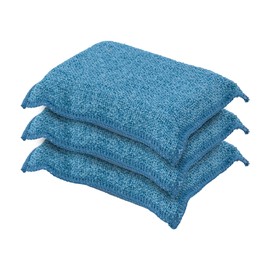 Miracle Microfiber Scrubbing Sponge, Blue Extra Scrubbing Power Kitchen Sponge, Sink, Pot, Pan and Dish Washing, Super Absorbent and Rapid Drying, 3-Pack, by Superio