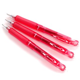Pilot Acroball Knock Ballpoint Pen, 0.5mm, Red(BAB-15EF-RR), 3 pens per Pack (Japan Import) [Komainu-Dou Original Package]