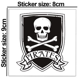 Skino Eu® Set of 2 Vinyl Car Stickers Pirate Flag Skull and Bones Car Moto Motorcycle Bicycle Window Door Tuning B 243