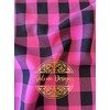 1" Checkered Gingham PolyPoplin Fabric by The Yard (Fuschia and