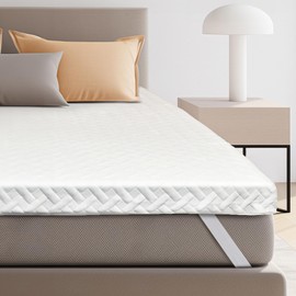 Colvay 3 Inch Gel Memory Foam Mattress Topper Twin Size for Back Pain, Cooling Mattress Pad Bed Topper with Removable and Washable Bamboo Cover, CertiPUR-US & Oeko-Tex Certified – White