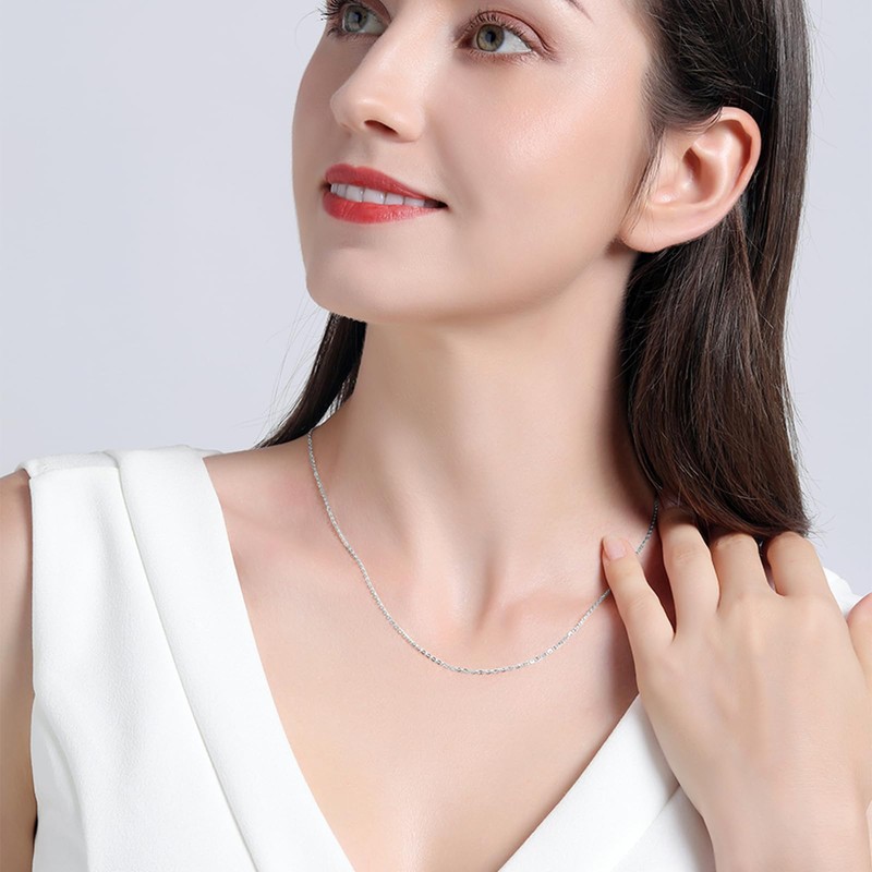 CEKAMA Cable Chain Necklace for Men 925 Sterling Silver Cable