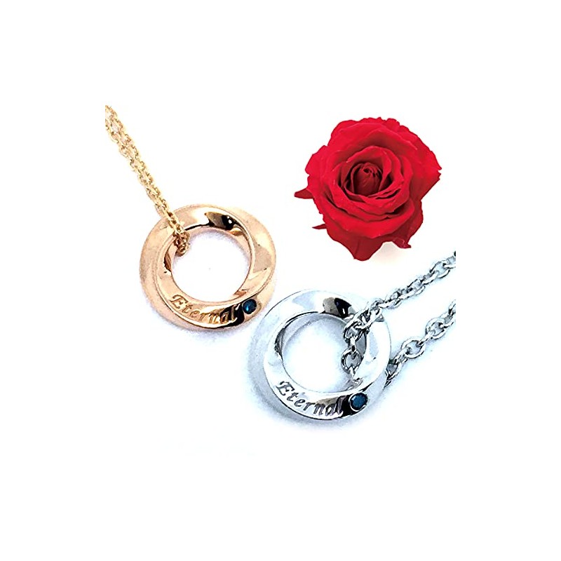Pair Necklace Angel Ring Necklace Blue Diamond Rose Accessories Gift