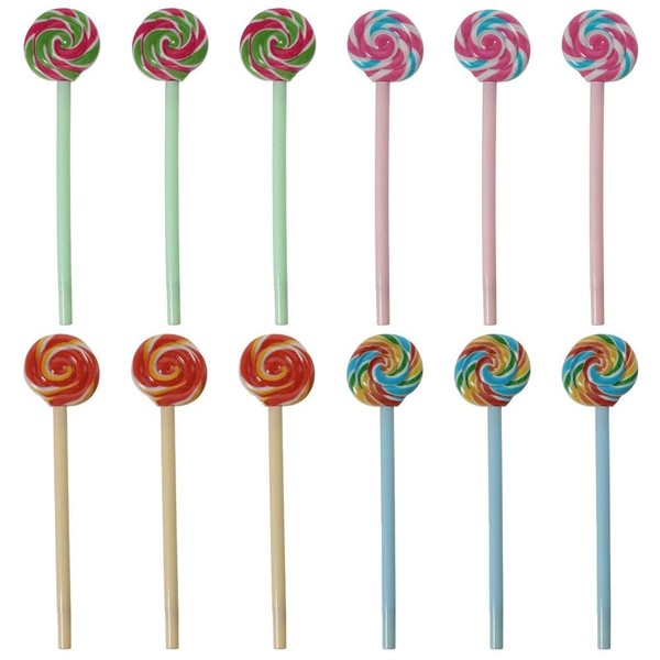 GetCoupon New Lollipop Shaped Neutral Pen, Rainbow Swirl Spinning Shaped