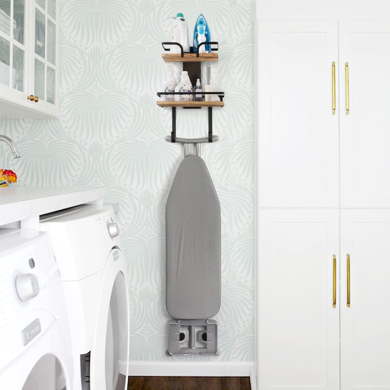 VINAEMO Ironing Board Hanger Wall Mount, 2-Layer Iron and Ironing