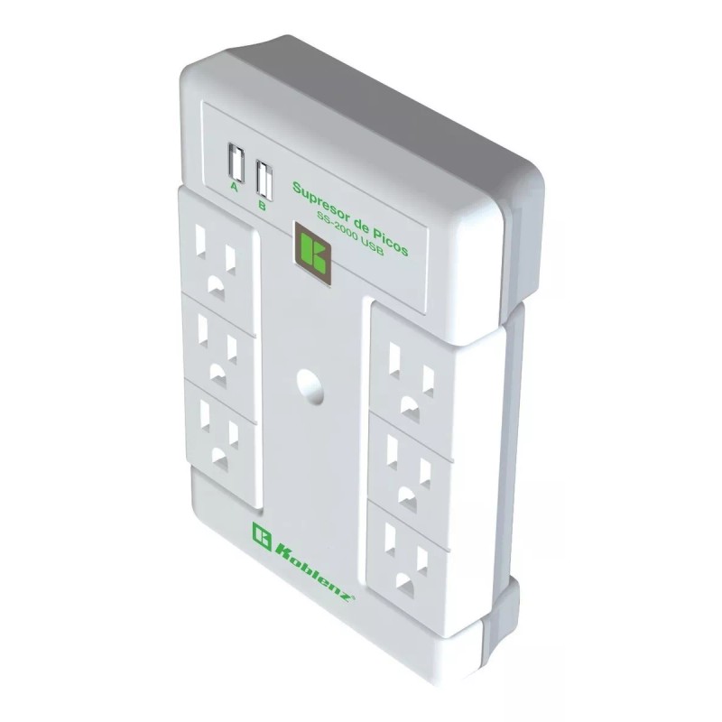 Koblenz Multi Contacto Supresor Picos Conexión Usb Koblenz Ss2000usb