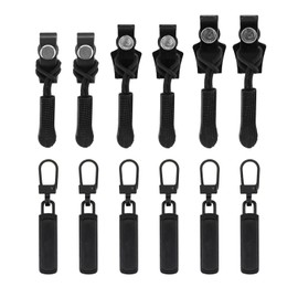 12pcs Zipper Repair Kit, Easy Instant Replacement Zip Slider Universal Zipper Pull with Zipper Cord Thin Hook Fix Zipper Pull Screw Accessories for Jackets Handbags Backpacks Luggage (3 Sizes)