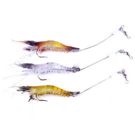 VOANZO 6 PCS Soft Shrimp Fishing Lure Soft Bait with Hook Sea Fishing Lure Mixed Color for Bream Bass Flathead Whiting Snapper