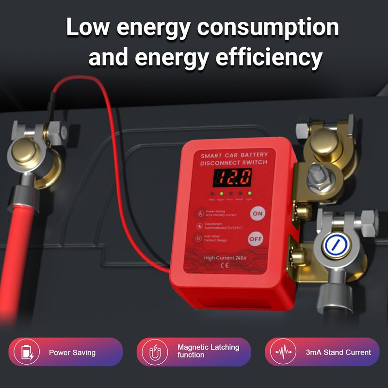 12V Intelligent Battery Power-Off Switch with Remote - Ideal for