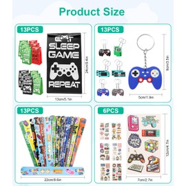 Video Game Party Bags 45 Pieces Children's Birthday Party Bag Set Party Favours Children Give Aways Children's Birthday Party with Gift Bags, Snap Bracelet, Key Ring, Tattoo Sticker
