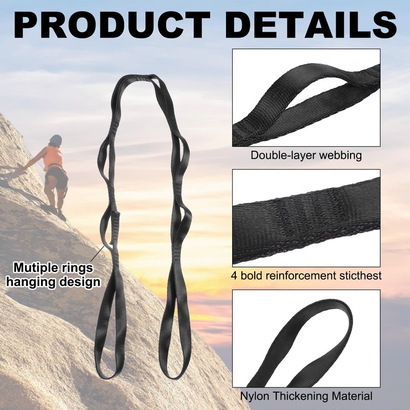 PATIKIL 22KN Adjustable Daisy Chain Yoga Extend Belt 1.1M, Nylon