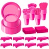 Disposable Plastic Dinnerware Set-968PCS Plastic Plates Set Includes 120 Of