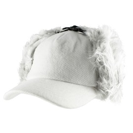 Morehats Faux Fur Trapper Corduroy Casual Baseball Cap Adjustable Hat - White