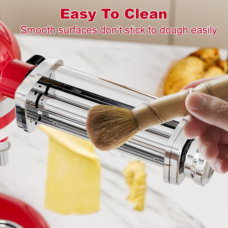 Eascandy Pasta Maker Attachment for KitchenAid Stand Mixer, Stainless Steel