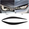 2pcs Headlight Eyebrow Glossy Black Abrasion Resistance Replacement for Infiniti
