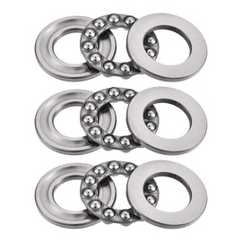 sourcing map Pack of 3 51102 Thrust Ball Bearings 15 mm x 28 mm x 9 mm Chrome Steel Disposable Rolling Direction