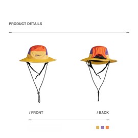 Color-Blocked Fisherman Style Sun Hat for Outdoor Camping, Surfing & Vacations - Wide Brim, UV Protective, Anti-Slip (US, Alpha, One Size, X-Small, Yellow)