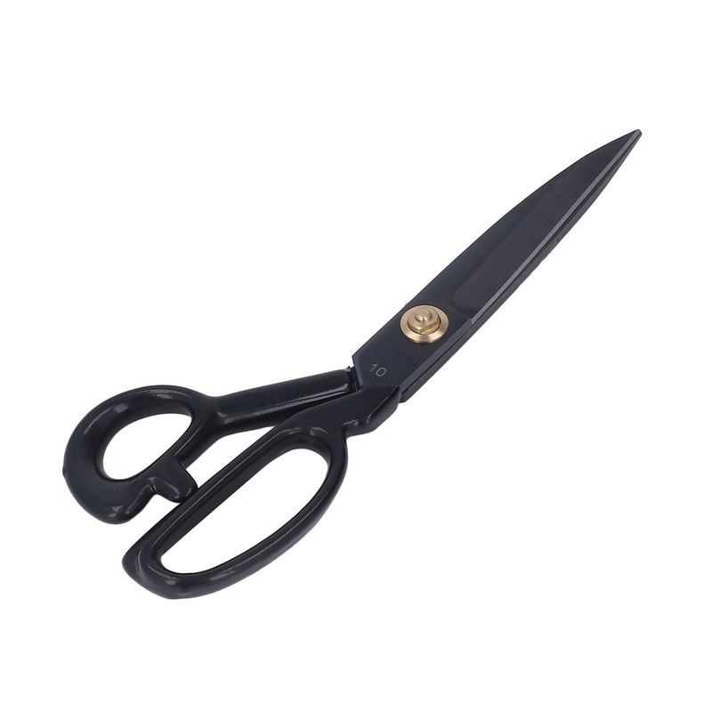 Sewing Scissors 10in Black High Manganese Steel Iron Ergonomic Curved