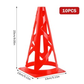 Football Marking Cones, 23 x 13 cm, Children's Pylons, Pack of 10 Training Cones, Football Training Cones for Skating, Basketball (Green)