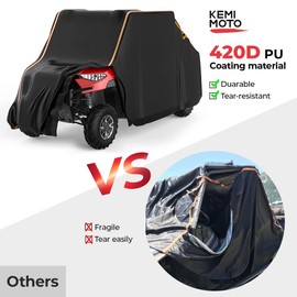 KEMIMOTO UTV Cover 4 Seater 420D Waterproof Compatible with Polaris Ranger Crew 570 800 900 1000 XP General 4 1000 RZR XP 4 Turbo Talon 1000X4 2-Row Seating with Reflective Strips Heavy Duty Cover