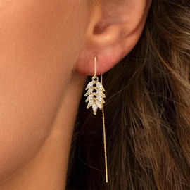 Gold Threader Earrings for Women Trendy Chain Earrings Dangling Long Dangle Earrings Elegant Dainty Gold Jewelry Accessories