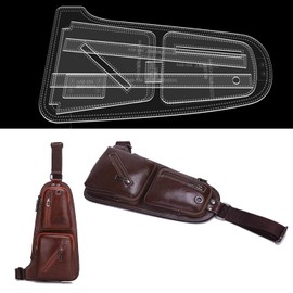 RIVEENY Sling Bag Acrylic Template,Leather Pattern Acrylic Leather Templates for Capacity Crossbody Backpack Casual Motorcycle Chest Bag (AAB-534)