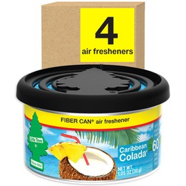 LITTLE TREES Fiber Can auto air freshener, Caribbean Colada, 4 count