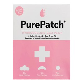 PurePatch Pimple Patches - Breakout Pack - 96Circle,10Nose, 10Chin. Hydrocolloid Spot Patches with Salicylic Acid & Tea Tree Oil, Variety Acne Treatment Pack, Ultra Thin Day & Thick Night