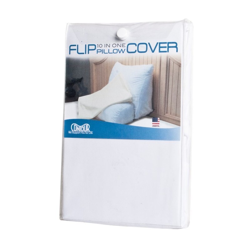 Contour Flip Pillowcase Pillow Cover Protector, White - Standard (20