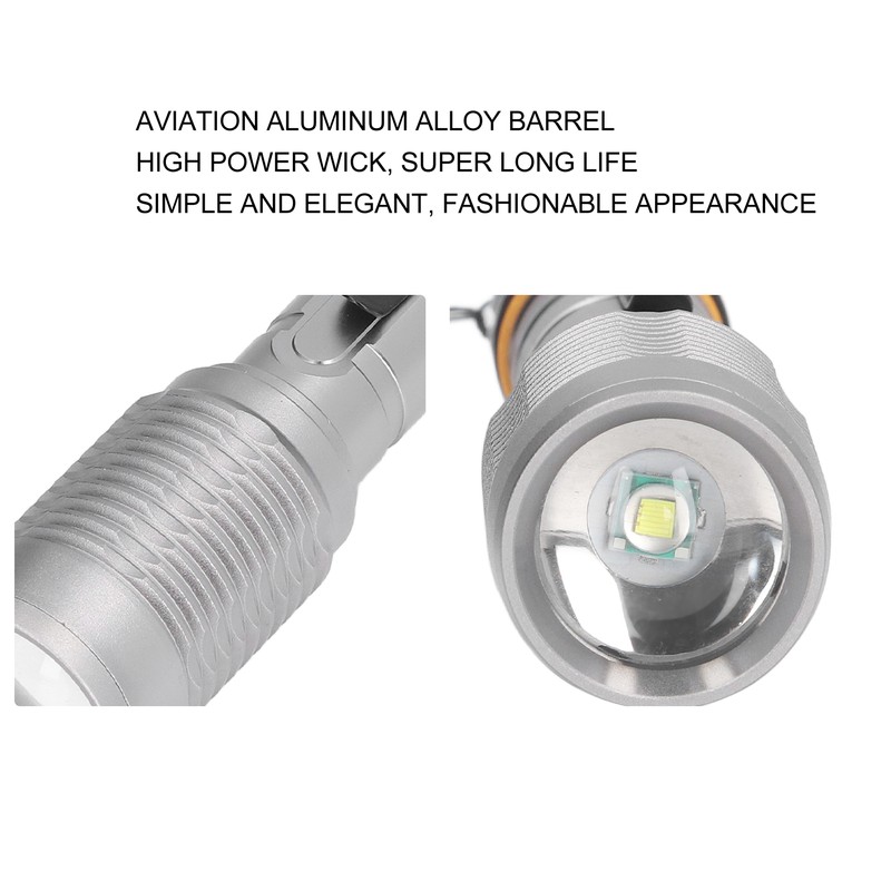 Telescopic Zoomable Flashlight 5 Lighting Modes 5000LM Waterproof Bright Flashlight