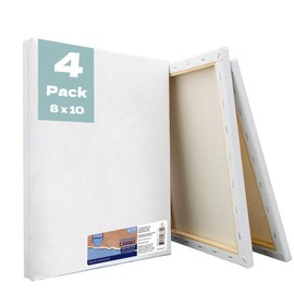 ArtSkills Stretched Canvases for Painting, 8x10 Canvas Painting Supplies for Artists, Blank Canvas Pack, 4-Pack