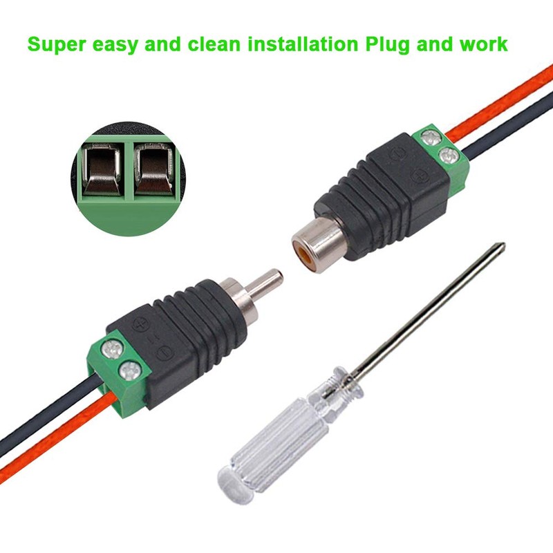 Aiqeer 16 Pairs RCA Connector Adapter Set, RCA Male Plug