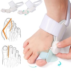 2 Piezas Corrector de Juanetes, Corrector de Juanetes Unisex Ajustables, Ajuste Antideslizante Tipo Perilla, Cómodos, Resistentes Al Desgaste, Transpirables y Brindan Soporte de Día y de Noche