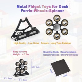 Desk Toys for Fidget Ferris-Wheel Spinner: 4mins Metal Cool-Gadgets Kinetic-EDC-Toy, Cool-Stuff for Kid Children Teen Adult, ADHD Tools Stress Relief Gift for Office Home School Men Woman Christmas