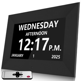 TIXINPO 7" Extra Large Digital Dementia Clock - Calendar Alarm Clock for Seniors with 20 Reminders, 12 Alarms, Auto-Dimming, Easy-Read Display for Vision Impaired & Memory Loss Elderly