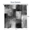 AMBZEK Grey Patchwork Shower Curtain - Modern Black and White