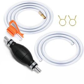 Gasoline Siphon Hose, Gas Oil Water Fuel Transfer Siphon Pump, Portable Widely Use Hand Fuel Pump, Fuel Transfer Pump with PVC Hoses (Pack of 1))