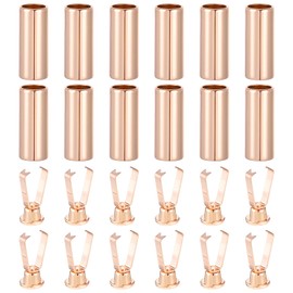 Ymapinc 12pcs Gold Shoe Lace Ends Tips, Metal Shoestrings Ends for Shoelace Belt Cords Hat Cords Jackets Replacement - Zinc Alloy