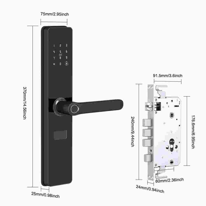 Fingerprint Smart Lock with 2 Lever Handle Set, App Control,